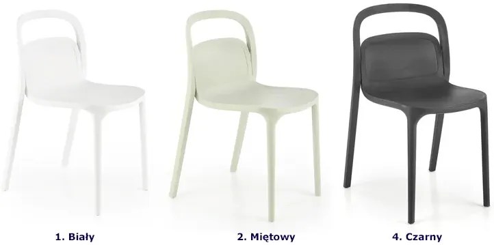 Czarne minimalistyczne krzesło ogrodowe sztaplowane - Nafo