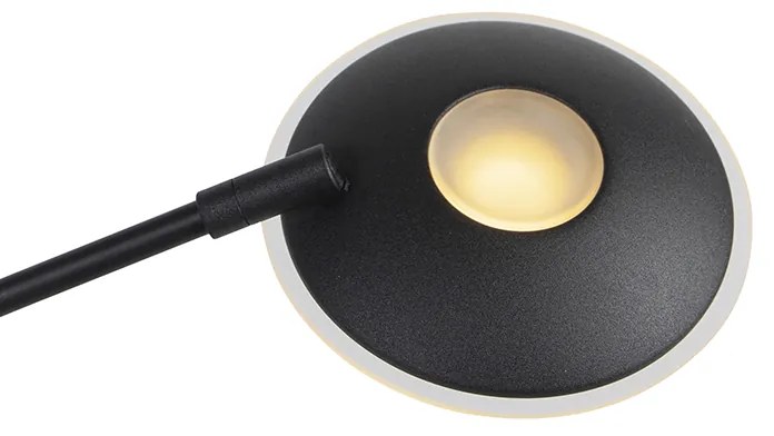 Nowoczesna lampa podłogowa czarna z ramieniem do czytania LED - Ibiza