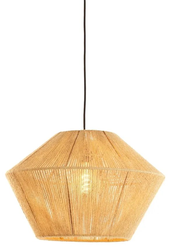 Jasnozielona lampa wisząca z kloszem z juty ø 40 cm Fugia – Light & Living
