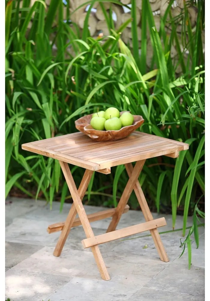 Stolik ogrodowy z litego drewna tekowego 50x50 cm Simuk – Garden Pleasure