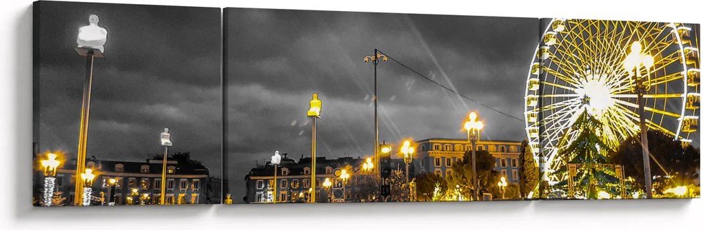 Obraz diabelskiego młyna o zmierzchu (170x50 cm)