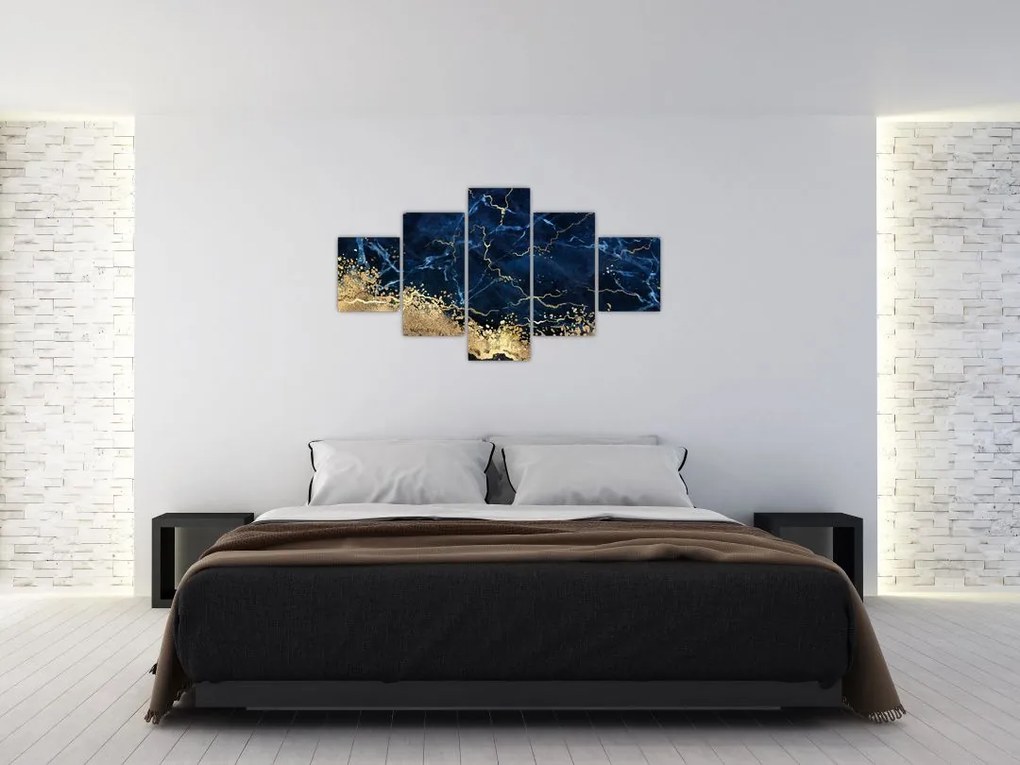 Obraz - Ciemnoniebieski marmur (125x70 cm)