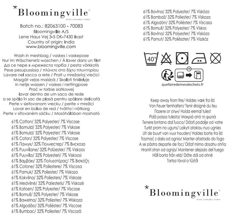 Brązowy koc z bawełny z recyklingu 130x160 cm Anniversary – Bloomingville