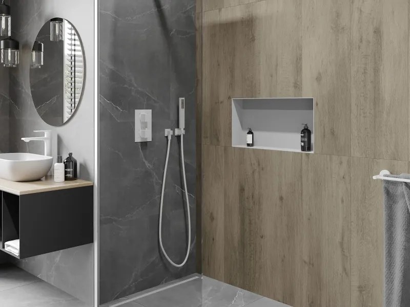 Mexen X-Wall-NR półka wnękowa bez kołnierza 60 x 30 cm, biała - 1921603010