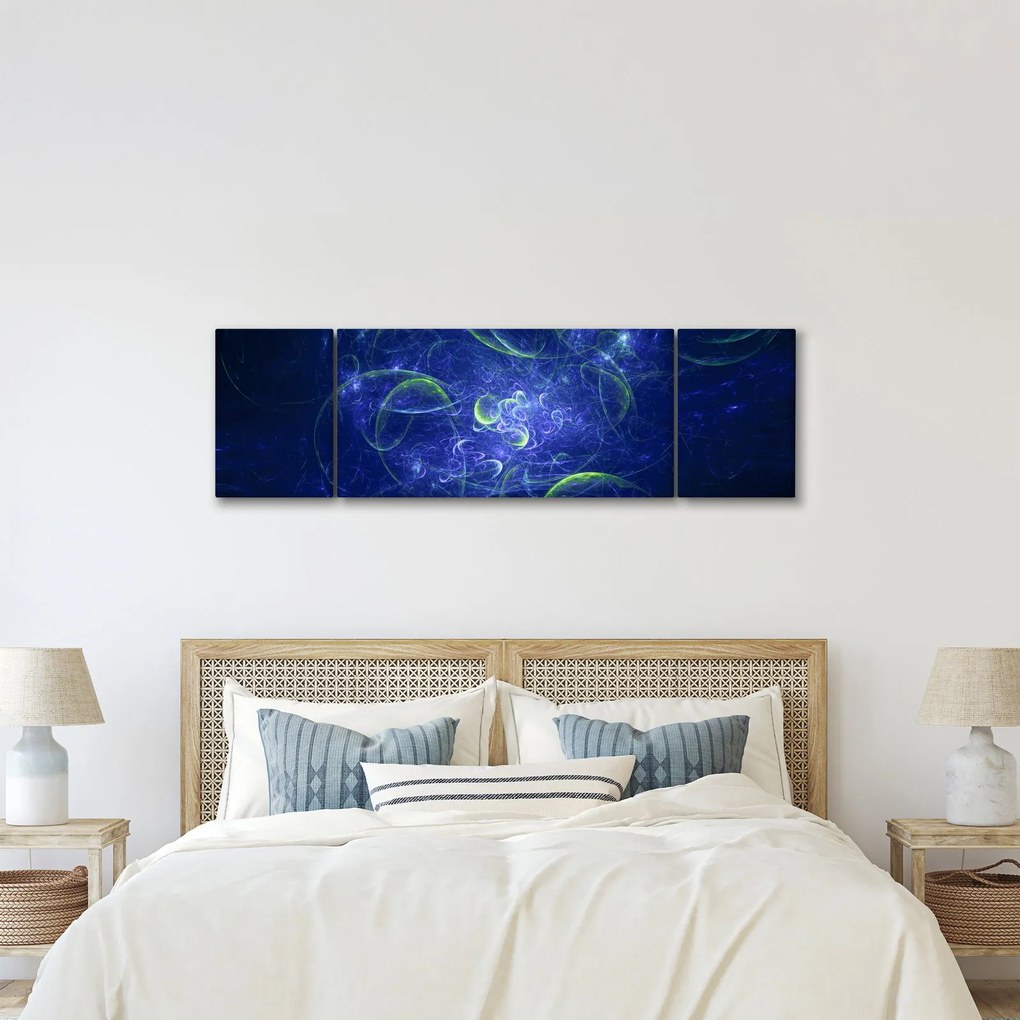 Obraz - niebieska abstrakcja (170x50 cm)