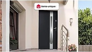 Drzwi wejściowe ze stali nierdzewnej i inox z przeszkleniami, wys. 207 x szer. 100 cm, kolor antracytowy – skrzydło lewe - BRAGA