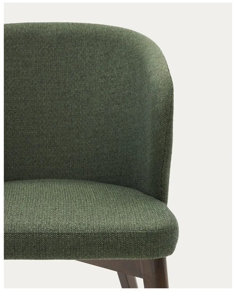 Ciemnozielony tapicerowany fotel jadalniany Darice – Kave Home