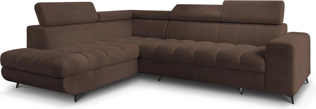 Masseno Narożnik MORIVA z funkcją spania i pojemnikiem na pościel Narozniki L, Rozkładana sofa - Brązowy, QUELLE 25