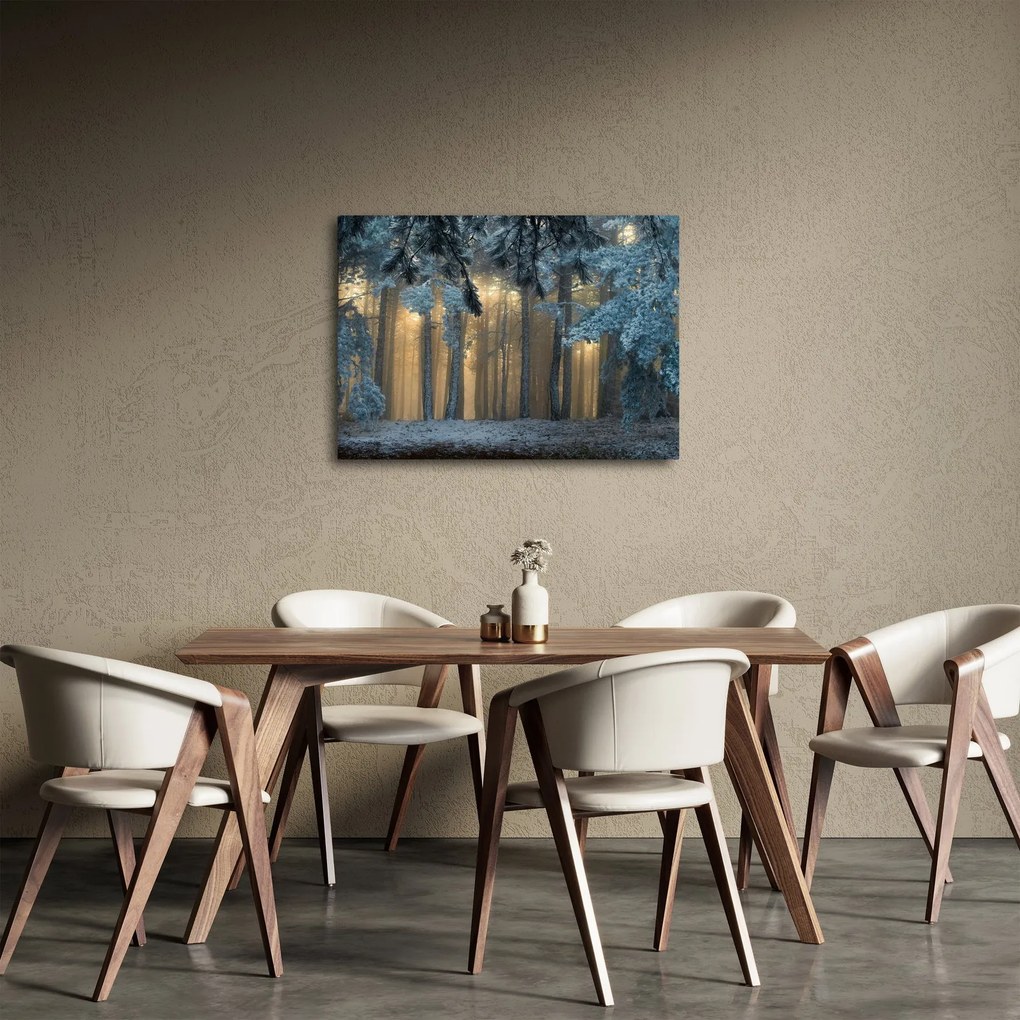 Obraz zaśnieżonego lasu (70x50 cm)