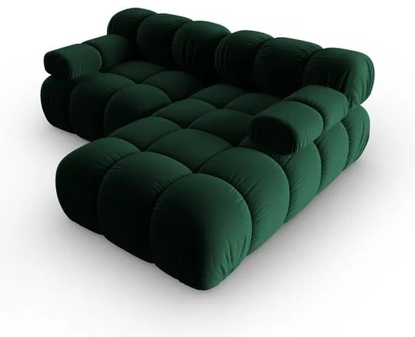 Zielony aksamitny narożnik (prawostronny) Bellis – Micadoni Home