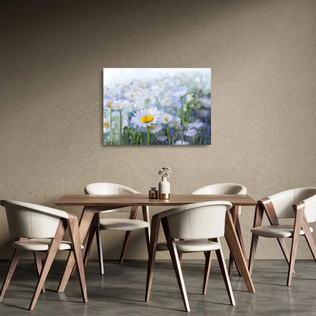 Obraz na szkle - W stokrotkach (70x50 cm)