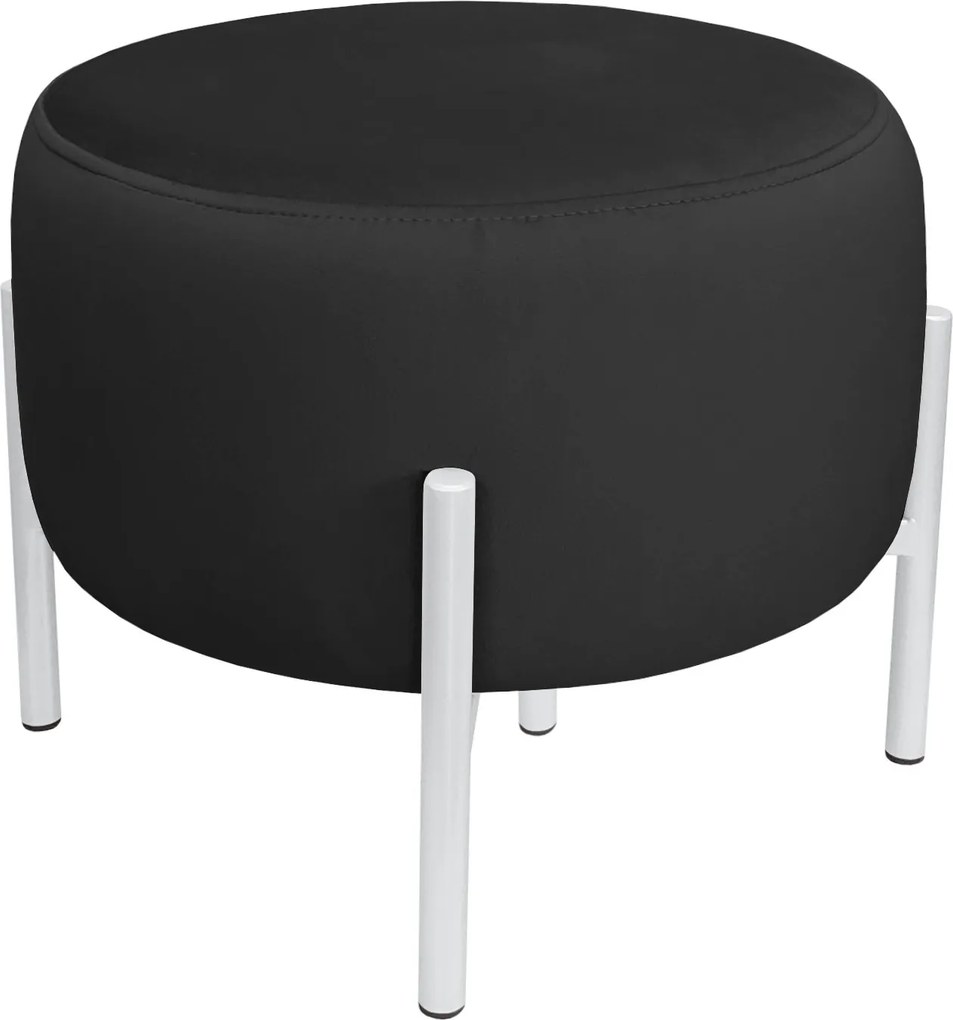 Pufa OLA loft ławka podnóżek metal : Kolor Stelaża - Biały, Kolor tkaniny - VELVET - MG19, Typ tkaniny - Velvet