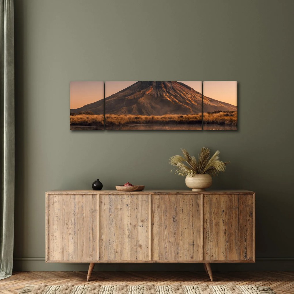 Obraz odbicia góry Taranaki, Nowa Zelandia (170x50 cm)