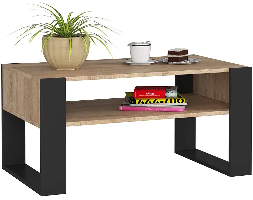 Stolik Kawowy W Minimalistycznym Stylu Dąb Sonoma+Czarny R0-G33