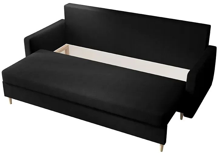 Czarna rozkładana sofa na nóżkach - Ahmo