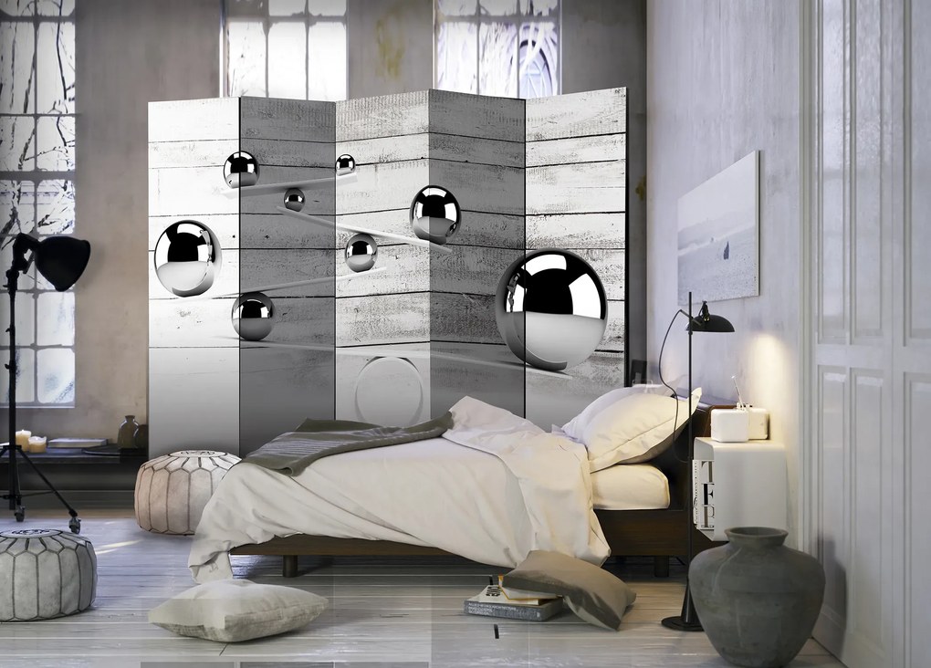 Parawan akustyczny 3D 225x172 cm 5-częściowy czarny ARTGEIST B