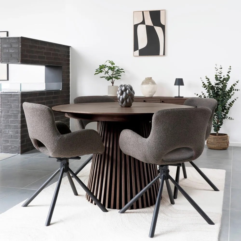 Okrągły rozkładany stół z blatem w dekorze dębu ø 120 cm Osaka – House Nordic