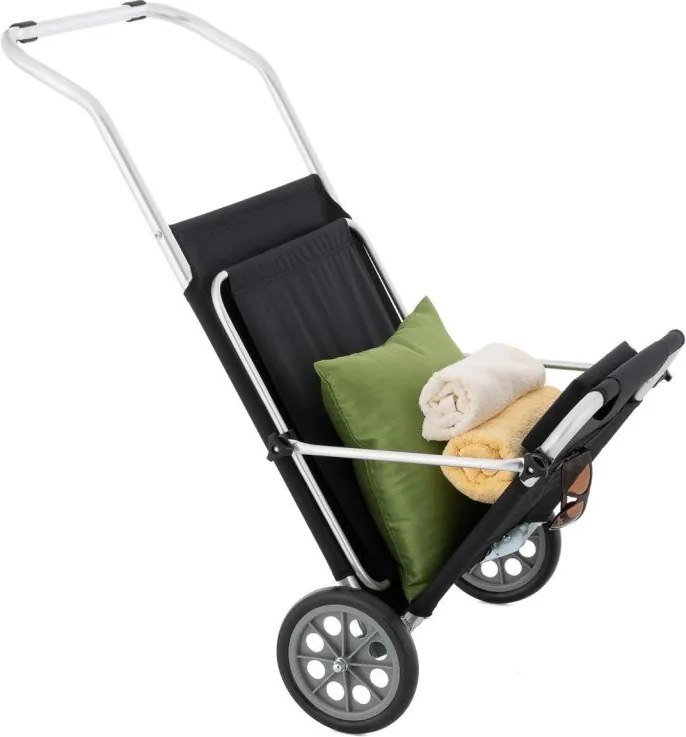 Krzesło plażowe z dachem i funkcją wózka, 150 x 60 x 90 cm