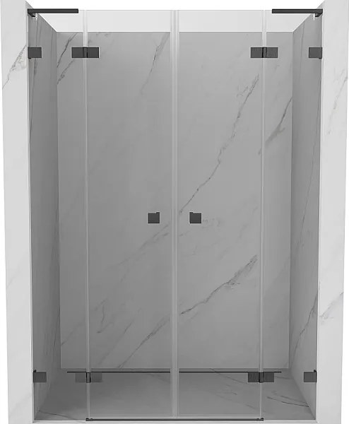 Mexen Lunar L Duo drzwi prysznicowe uchylne 140 cm, transparent, gun gray szczotkowany - 834DL-140-000-66-00