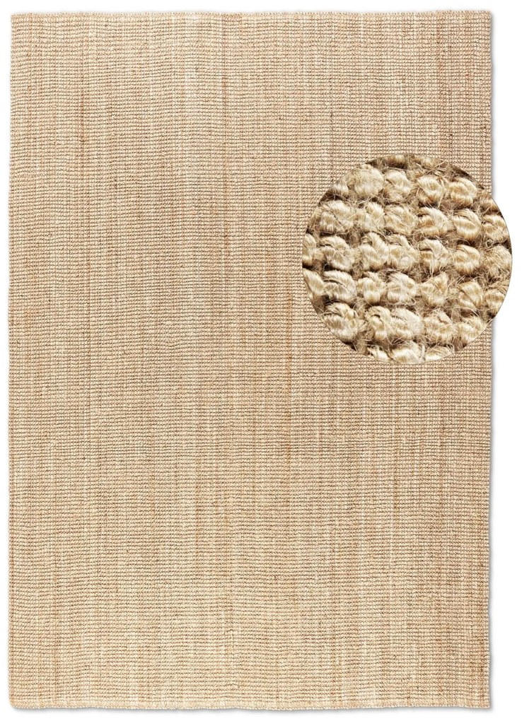 Dywan naturalny jutowy ręcznie tkany Boucle naturalnie złoty 60 cm x 90 cm