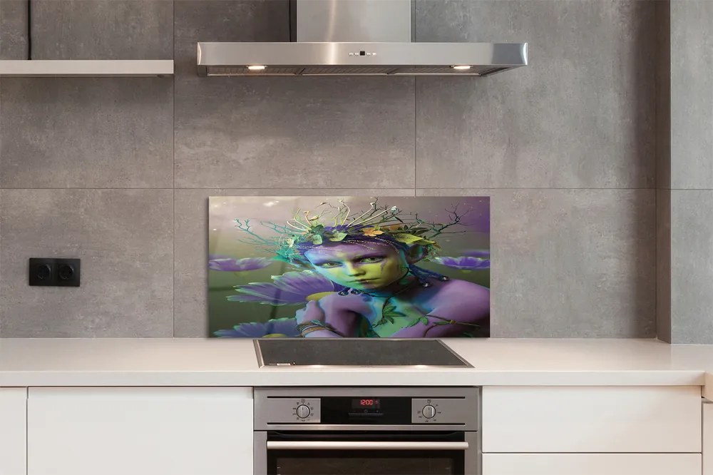 Szkło do Kuchni na Ścianę Elfia Pani wśród Kwiatów