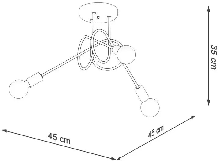 Czarny żyrandol E27 supeł bez kloszy - A619 K1-F09