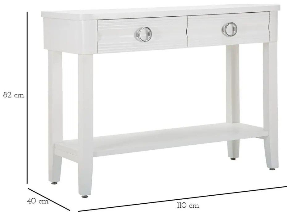 Biała konsola z litego drewna jodłowego 40x110 cm Shine – Mauro Ferretti