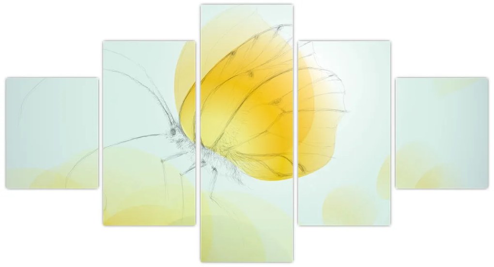 Obraz - Żółty motyl (125x70 cm)