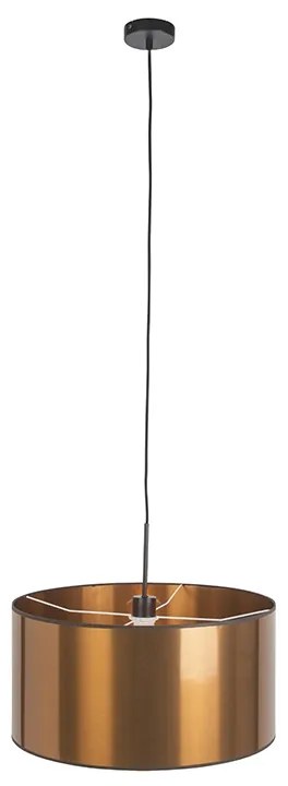 Lampa wisząca w stylu art deco biała z miedzianym kloszem 50 cm - Combi 1 Nowoczesny Oswietlenie wewnetrzne