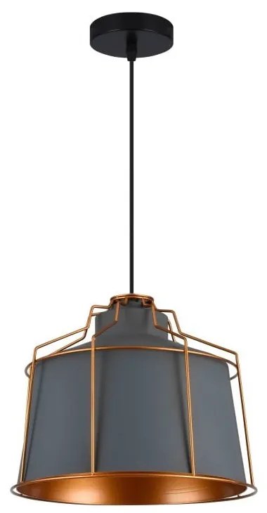 Szara lampa wisząca z metalowym kloszem ø 32 cm Goa – GTV
