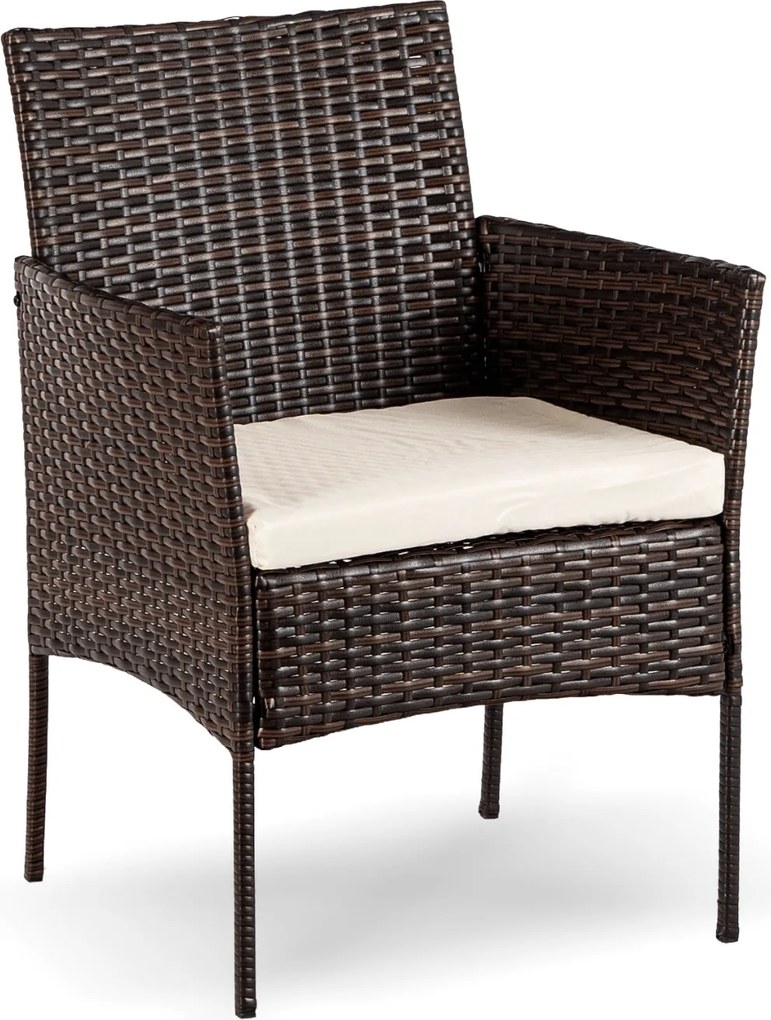 Zestaw Mebli Ogrodowych MISSISIPI Brązowy/Beżowy Sofa Krzesła Stolik Tarasowy Technorattan Nowoczesne