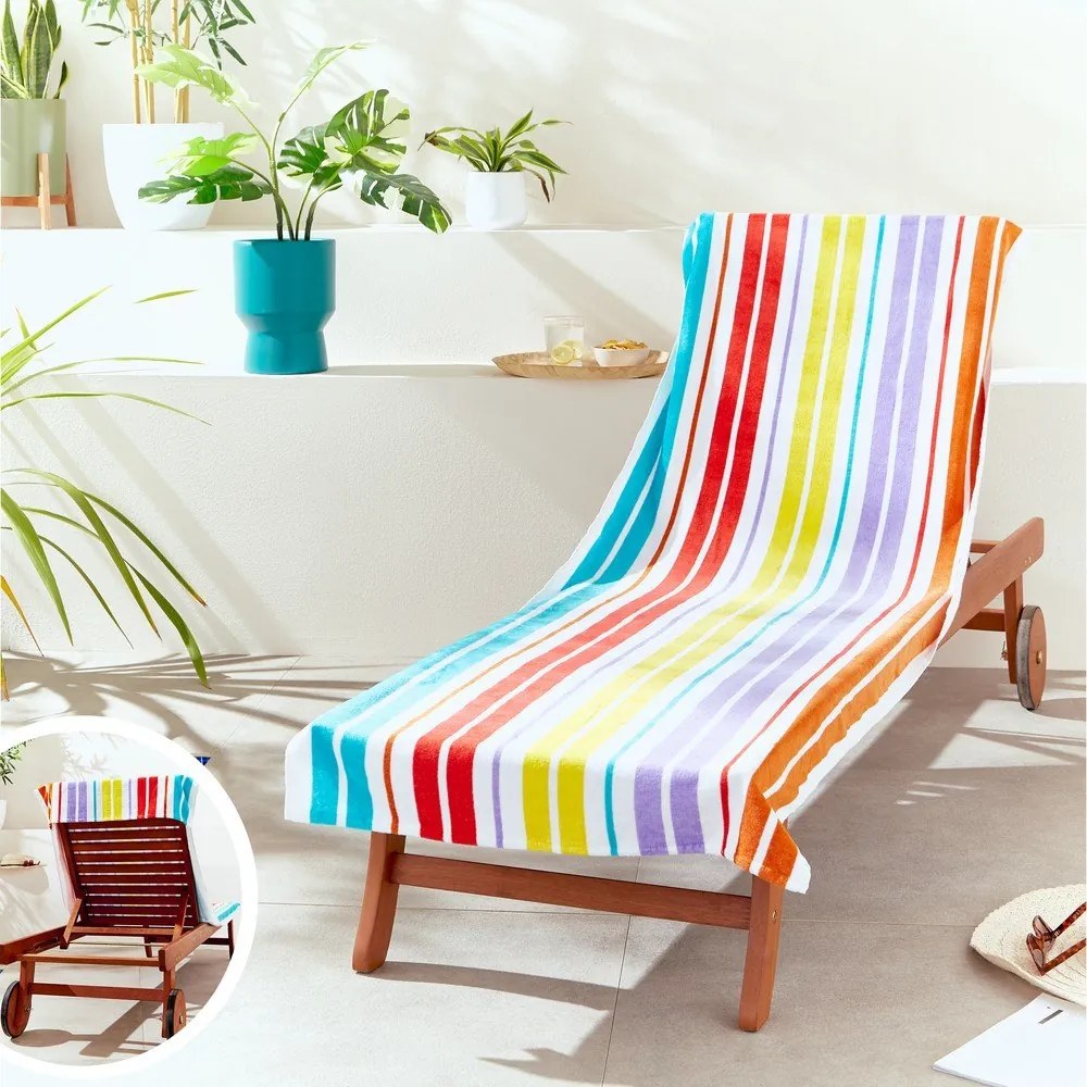 Bawełniany ręcznik plażowy 78x200 cm Rainbow Stripe – Catherine Lansfield