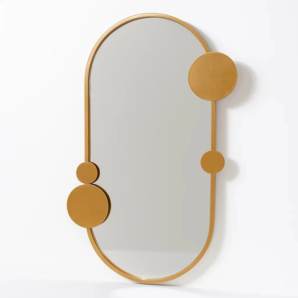 Lustro ścienne SAANA z geometrycznymi zdobieniami, 50 x 76 cm