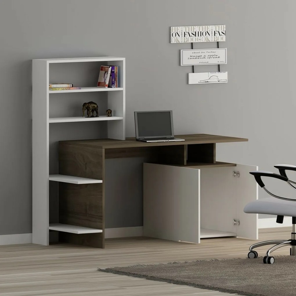 Biurko Melis Walnut and White