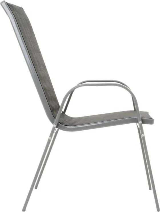 Zestaw 2x ogrodowe krzesło do układania w stos z wysokim oparciem