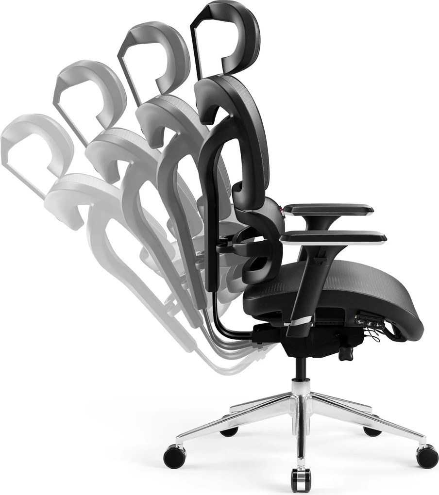 Krzesło biurowe Diablo V-Commander, zgodne z normą BHP, kolor czarno-szary