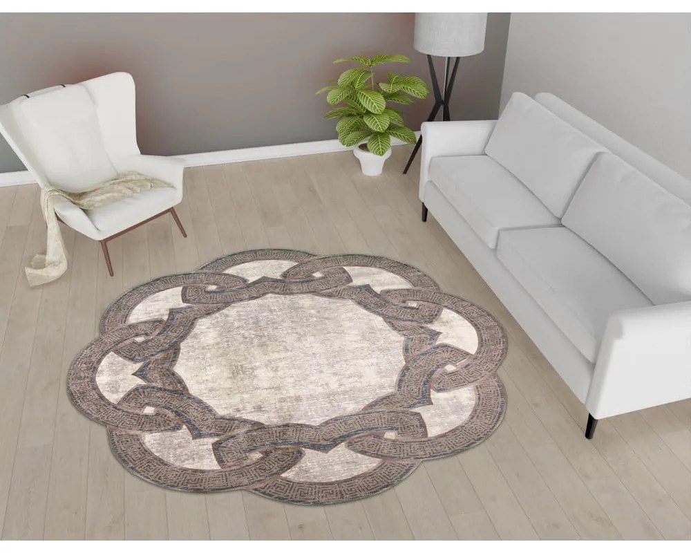 Beżowy okrągły dywan ø 80 cm – Vitaus