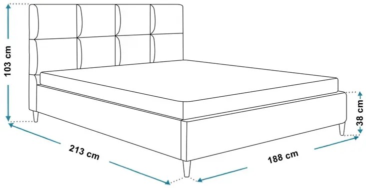 Dwuosobowe łóżko z zagłówkiem 180x200 Bennet - 36 kolorów