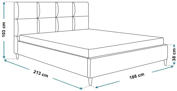 Dwuosobowe łóżko z zagłówkiem 180x200 G2-S69