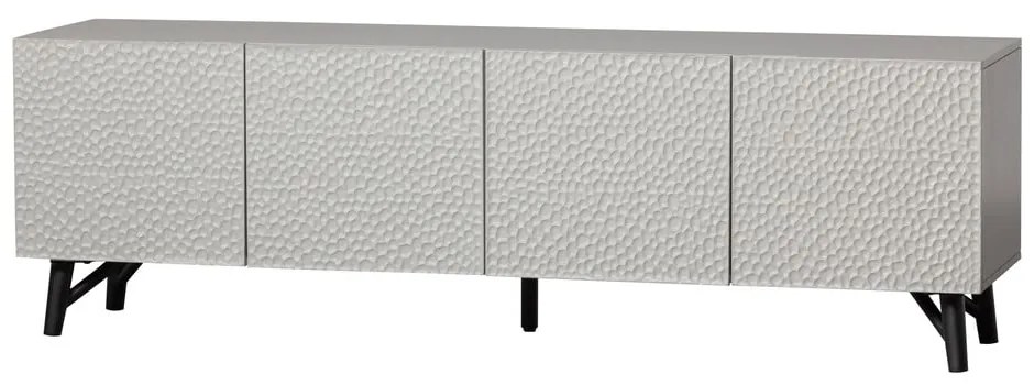 Jasnoszara szafka pod TV z litego drewna mango 185x56 cm Carved – BePureHome