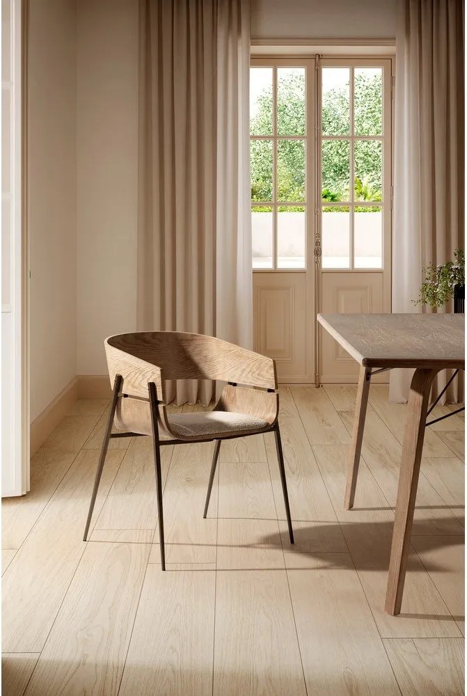 Tapicerowane fotele jadalniane zestaw z podłokietnikami 2 szt. w naturalnym kolorze Naia – MOME