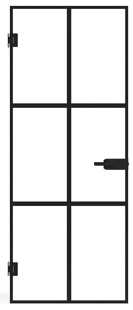 Drzwi dwustronne bez ościeżnicy ze szkła hartowanego - Czarny - wys. 204 x szer. 73 cm - SEROTO