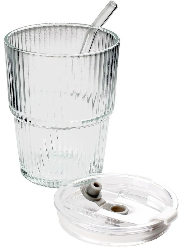 Toro Szklanka ze słomką 320 ml, 9,5 x 9,5 x 11,3cm
