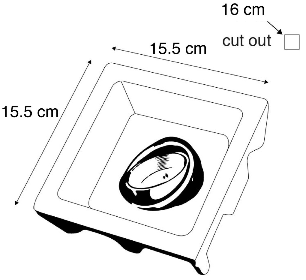 Wpuszczany reflektor biały 15 cm kwadratowy, regulowany - Gypsy Stucco