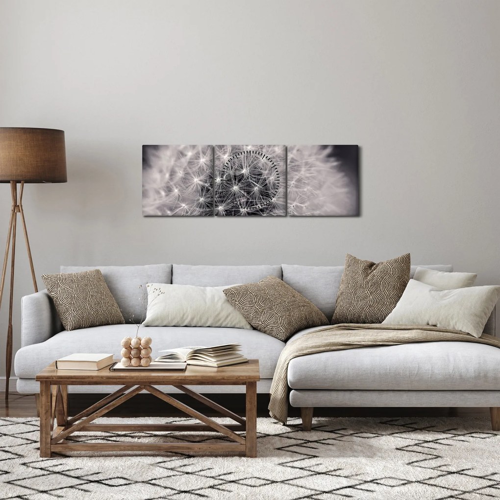 Obraz dmuchawca (z zegarem) (90x30 cm)