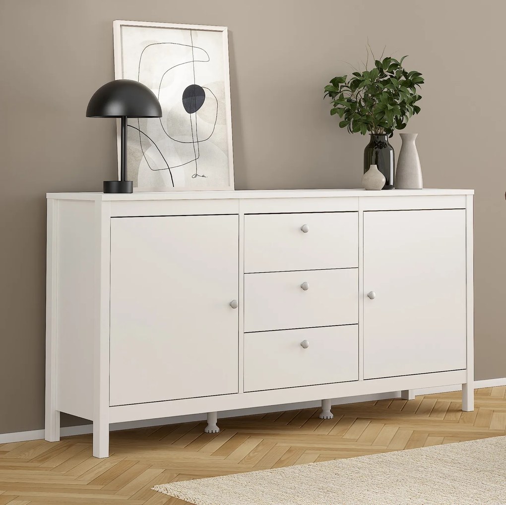 Komoda pokojowa z szafkami i szufladami Madrid 3+2 biały mat