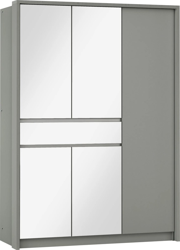 Szafa Przesuwna RUMBLE 151 cm z Lustrem Szafa Dwudrzwiowa Szary