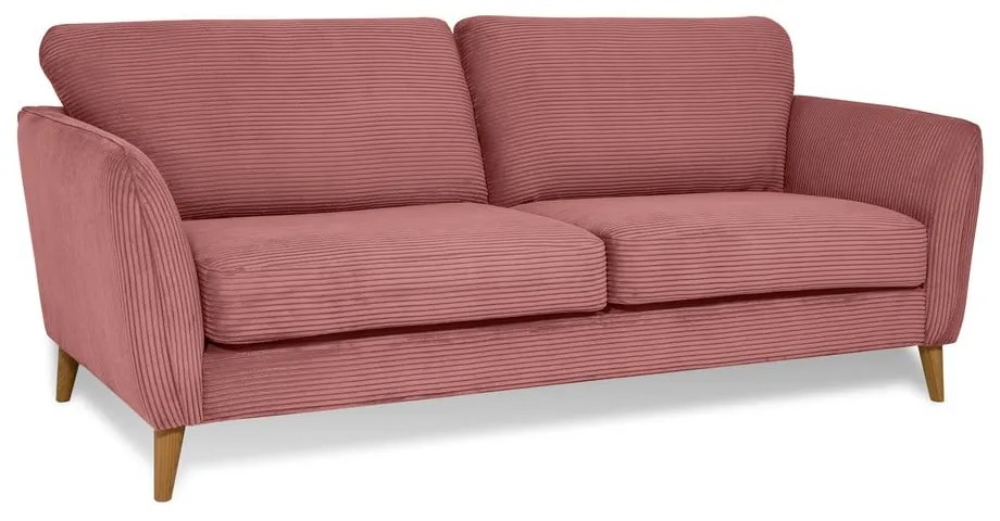 Różowa sztruksowa sofa 206 cm Paris – Scandic