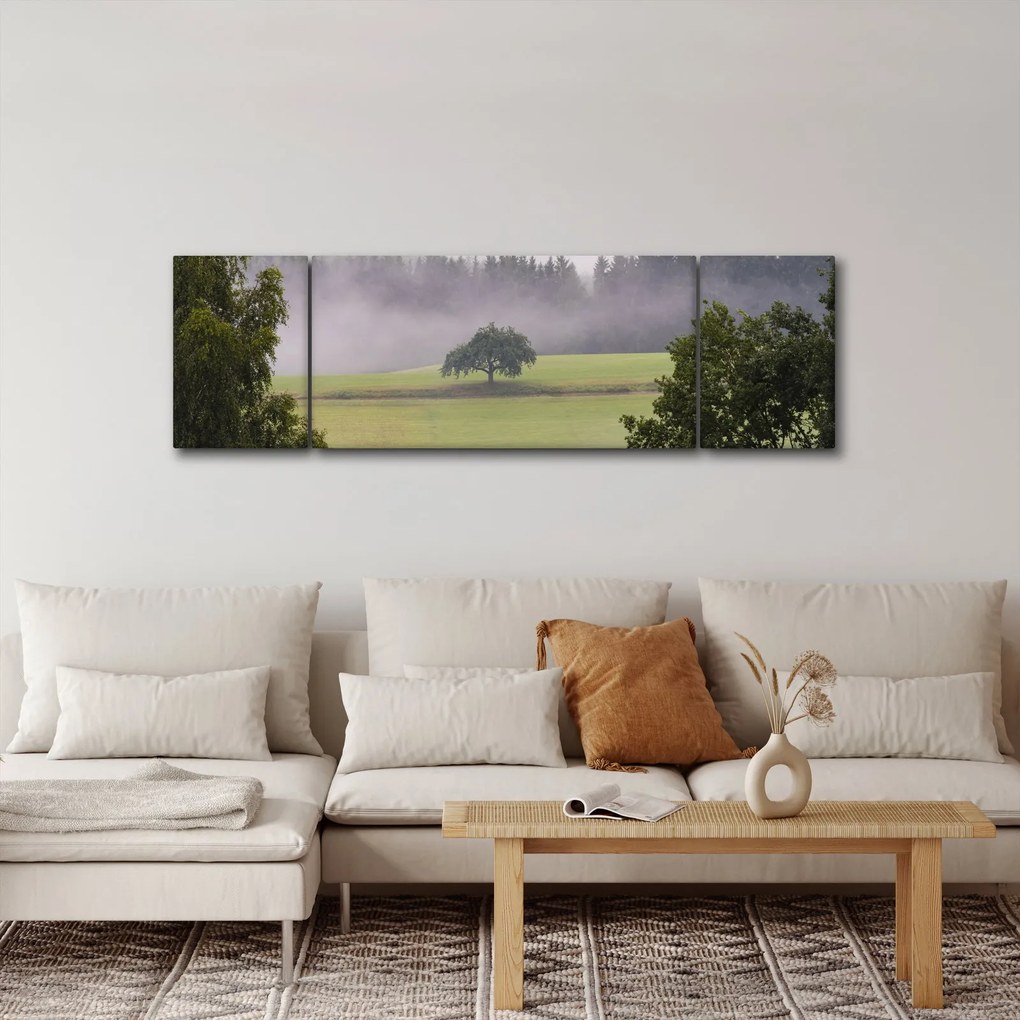 Obraz łąki z drzewem (170x50 cm)