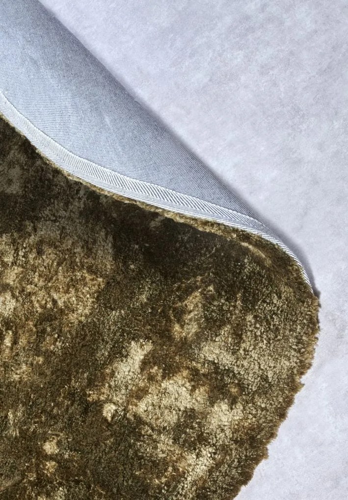 Dywan Cosy Shaggy Zielony Elle Decoration Koło – miękki, wysoki włos 200 cm x 200 cm Certyfikat Oeko-Tex